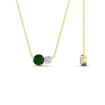 Load image into Gallery viewer, two-round-cut-diamond-pendant-with-emerald-in-FDPD11022GEMGR-NL-YG
