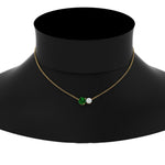 Load image into Gallery viewer, two-round-cut-diamond-pendant-with-emerald-in-FDPD11022GEMGR-NL-YG
