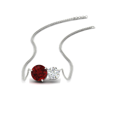 14k White Gold / Ruby / Lab Grown