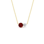 Load image into Gallery viewer, two-round-cut-diamond-pendant-with-ruby-in-FDPD11022GRUDR-NL-YG
