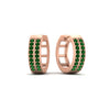 Load image into Gallery viewer, two-row-emerald-hoops-earring-in-rose-gold-FDEAR10989GEMGRANGLE1-NL-RG?v=1757563819