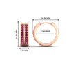 Load image into Gallery viewer, two-row-pink-sapphire-hoops-earring-in-rose-gold-FDEAR10989ANGLE1-NL-RG-HW?v=1757563819