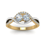 Load image into Gallery viewer, two-stone-diamond-braided-band-multi-gold-in-14K-yellow-gold-FDO84791ROR-NL-YG
