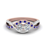 Load image into Gallery viewer, two-stone-diamond-braided-band-multi-gold-with-blue-sapphire-in-14K-rose-gold-FDO84791RORGSABL-NL-RG
