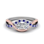 Load image into Gallery viewer, two-stone-diamond-braided-band-multi-gold-with-blue-sapphire-in-14K-white-gold-FDO84791RORGSABL-NL-WG
