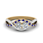 Load image into Gallery viewer, two-stone-diamond-braided-band-multi-gold-with-blue-sapphire-in-14K-yellow-gold-FDO84791RORGSABL-NL-YG
