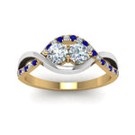 Load image into Gallery viewer, two-stone-diamond-braided-band-multi-gold-with-blue-sapphire-in-14K-yellow-gold-FDO84791RORGSABL-NL-YG
