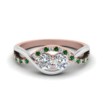 Load image into Gallery viewer, two-stone-diamond-braided-band-multi-gold-with-emerald-in-14K-rose-gold-FDO84791RORGEMGR-NL-RG
