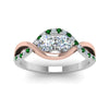 Load image into Gallery viewer, two-stone-diamond-braided-band-multi-gold-with-emerald-in-14K-white-gold-FDO84791RORGEMGR-NL-WG