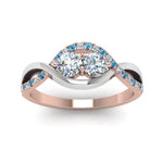 Load image into Gallery viewer, two-stone-diamond-braided-band-multi-gold-with-ice-blue-topaz-in-14K-rose-gold-FDO84791RORGICBLTO-NL-RG
