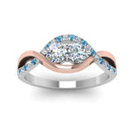 Load image into Gallery viewer, two-stone-diamond-braided-band-multi-gold-with-ice-blue-topaz-in-14K-white-gold-FDO84791RORGICBLTO-NL-WG
