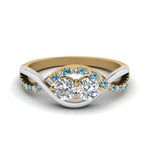 Load image into Gallery viewer, two-stone-diamond-braided-band-multi-gold-with-ice-blue-topaz-in-14K-yellow-gold-FDO84791RORGICBLTO-NL-YG
