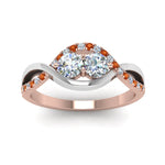 Load image into Gallery viewer, two-stone-diamond-braided-band-multi-gold-with-orange-sapphire-in-14K-rose-gold-FDO84791RORGSAOR-NL-RG
