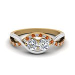 Load image into Gallery viewer, two-stone-diamond-braided-band-multi-gold-with-orange-sapphire-in-14K-yellow-gold-FDO84791RORGSAOR-NL-YG
