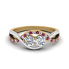 Load image into Gallery viewer, two-stone-diamond-braided-band-multi-gold-with-pink-sapphire-in-14K-yellow-gold-FDO84791RORGSADRPI-NL-YG