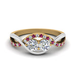 Load image into Gallery viewer, two-stone-diamond-braided-band-multi-gold-with-pink-sapphire-in-14K-yellow-gold-FDO84791RORGSADRPI-NL-YG
