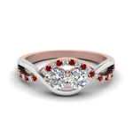 Load image into Gallery viewer, two-stone-diamond-braided-band-multi-gold-with-ruby-in-14K-rose-gold-FDO84791RORGRUDR-NL-RG
