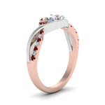 Load image into Gallery viewer, two-stone-diamond-braided-band-multi-gold-with-ruby-in-14K-rose-gold-FDO84791RORGRUDR-NL-RG
