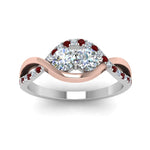 Load image into Gallery viewer, two-stone-diamond-braided-band-multi-gold-with-ruby-in-14K-white-gold-FDO84791RORGRUDR-NL-WG
