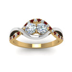 Load image into Gallery viewer, two-stone-diamond-braided-band-multi-gold-with-ruby-in-14K-yellow-gold-FDO84791RORGRUDR-NL-YG
