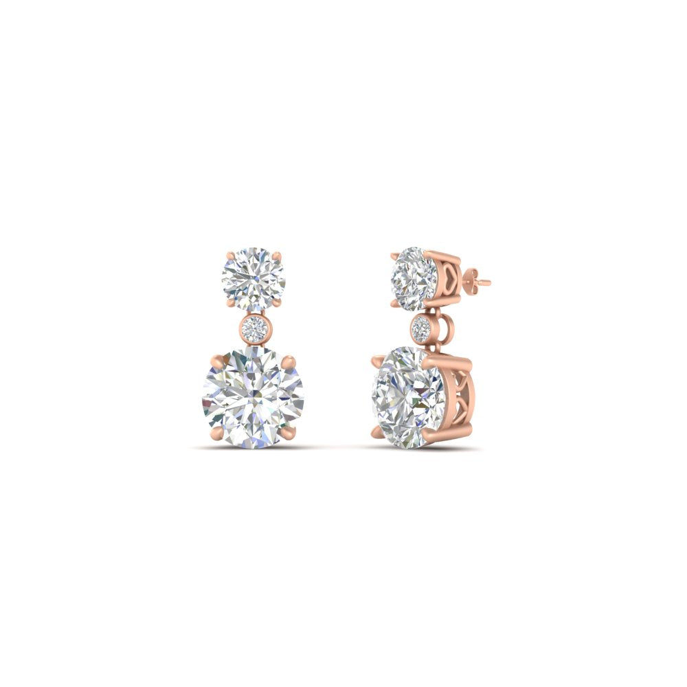 3 Stone Lab Diamond Drop Earrings
