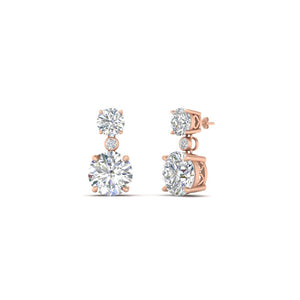 3 Stone Lab Diamond Drop Earrings