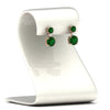Load image into Gallery viewer, two-stone-round-emerald-with-drop-diamond-earrings-in-rose-gold-FD-EAR11200GEMGRSTAND-NL-RG