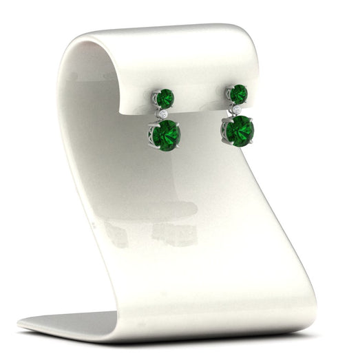 two-stone-round-emerald-with-drop-diamond-earrings-in-white-gold-FD-EAR11200GEMGRSTAND-NL-WG