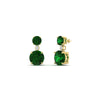 Load image into Gallery viewer, two-stone-round-emerald-with-drop-diamond-earrings-in-yellow-gold-FD-EAR11200GEMGR-NL-YG