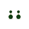 Load image into Gallery viewer, two-stone-round-emerald-with-drop-diamond-earrings-in-yellow-gold-FD-EAR11200GEMGRANGLE2-NL-YG