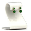 Load image into Gallery viewer, two-stone-round-emerald-with-drop-diamond-earrings-in-yellow-gold-FD-EAR11200GEMGRSTAND-NL-YG