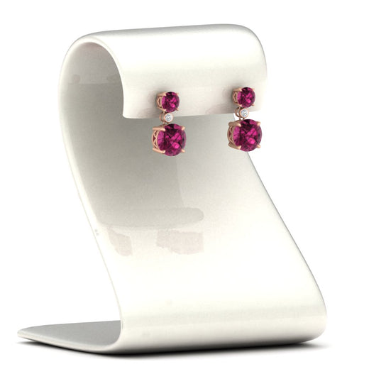 two-stone-round-pink-sapphire-with-drop-diamond-earrings-in-rose-gold-FD-EAR11200GSADRPISTAND-NL-RG