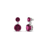 Load image into Gallery viewer, two-stone-round-pink-sapphire-with-drop-diamond-earrings-in-white-gold-FD-EAR11200GSADRPI-NL-WG