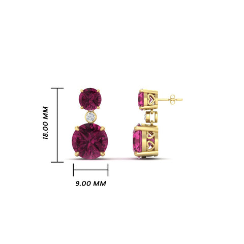 3 Stone Lab Diamond Drop Earrings