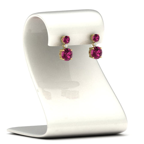 3 Stone Lab Diamond Drop Earrings
