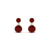 Load image into Gallery viewer, two-stone-round-ruby-with-drop-diamond-earrings-in-yellow-gold-FD-EAR11200GRUDRANGLE2-NL-YG