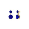 Load image into Gallery viewer, two-stone-round-sapphire-with-drop-diamond-earrings-in-yellow-gold-FD-EAR11200GSABL-NL-YG