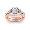Load image into Gallery viewer, two-tone-asscher-cut-celtic-engagement-and-wedding-set-in-rose-gold-fdens2255asangle5-nl-rg-ws1.jpg