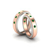 Load image into Gallery viewer, two-tone-bezel-set-couples-emerald-wedding-band-in-rose-gold-FD11141BGEMGR-NL-RG.jpg