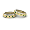 Load image into Gallery viewer, two-tone-bezel-set-couples-emerald-wedding-band-in-yellow-gold-FD11141BGEMGR-NL-YG.jpg