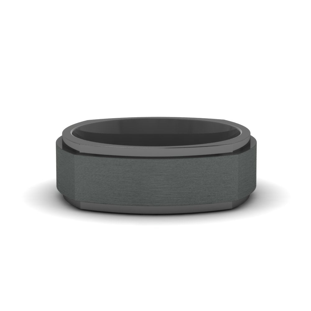 Two Tone Brushed Mens Wedding Ring