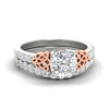 Load image into Gallery viewer, two-tone-celtic-cushion-cut-lab-diamond-bridal-set-in-white-gold-fdens2255cusleep-nl-wg-ws1.jpg