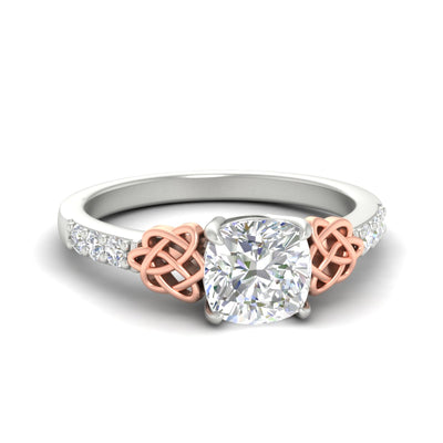 Celtic Two Tone Synthetic Diamond Engagement Ring