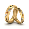 Load image into Gallery viewer, two-tone-engraved-couples-orange-sapphire-wedding-band-in-yellow-gold-FD9354BGSAOR-NL-YG-EG.jpg