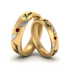 Load image into Gallery viewer, two-tone-engraved-couples-ruby-wedding-band-in-yellow-gold-FD9354BGRUDR-NL-YG-EG.jpg