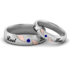 Load image into Gallery viewer, two-tone-engraved-couples-sapphire-wedding-band-in-white-gold-FD9354BGSABL-NL-WG-EG.jpg