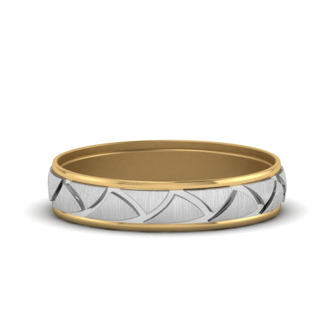 two-tone-engraved-wedding-band-in-14K-yellow-gold-FDLWM1200B-NL-YG