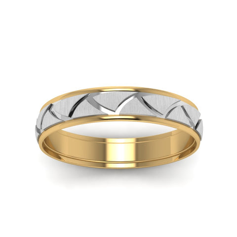 two-tone-engraved-wedding-band-in-14K-yellow-gold-FDLWM1200BANGLE5-NL-YG