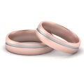 Thumbnail 1 - Two Tone Grooved Gay Wedding Rings