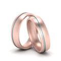 Thumbnail 2 - Two Tone Grooved Gay Wedding Rings